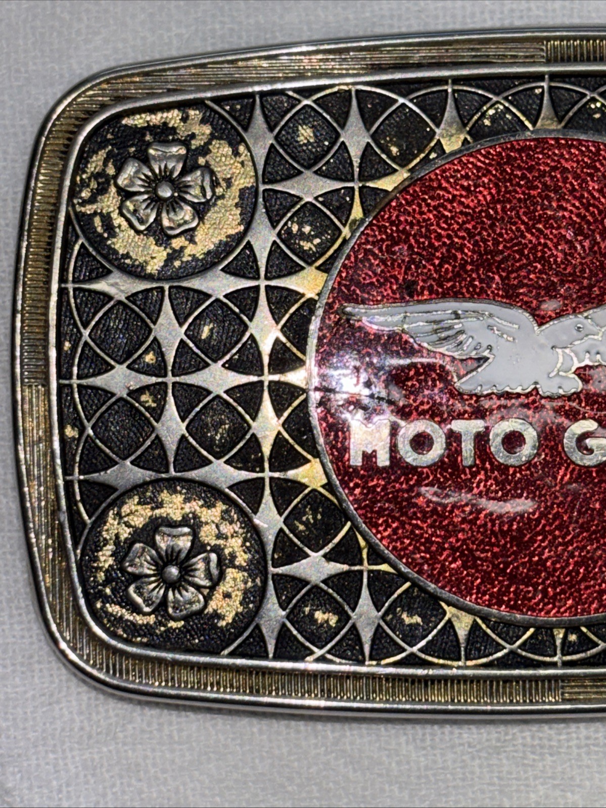 MOTO GUZZI MOTORCYCLE BELT BUCKLE-Vintage