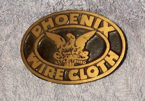 Vintage PHOENIX WIRE CLOTH Brass Buckle Dynabuckle Provo Utah 3 1/2&Prime; x 2 3/8&Prime;