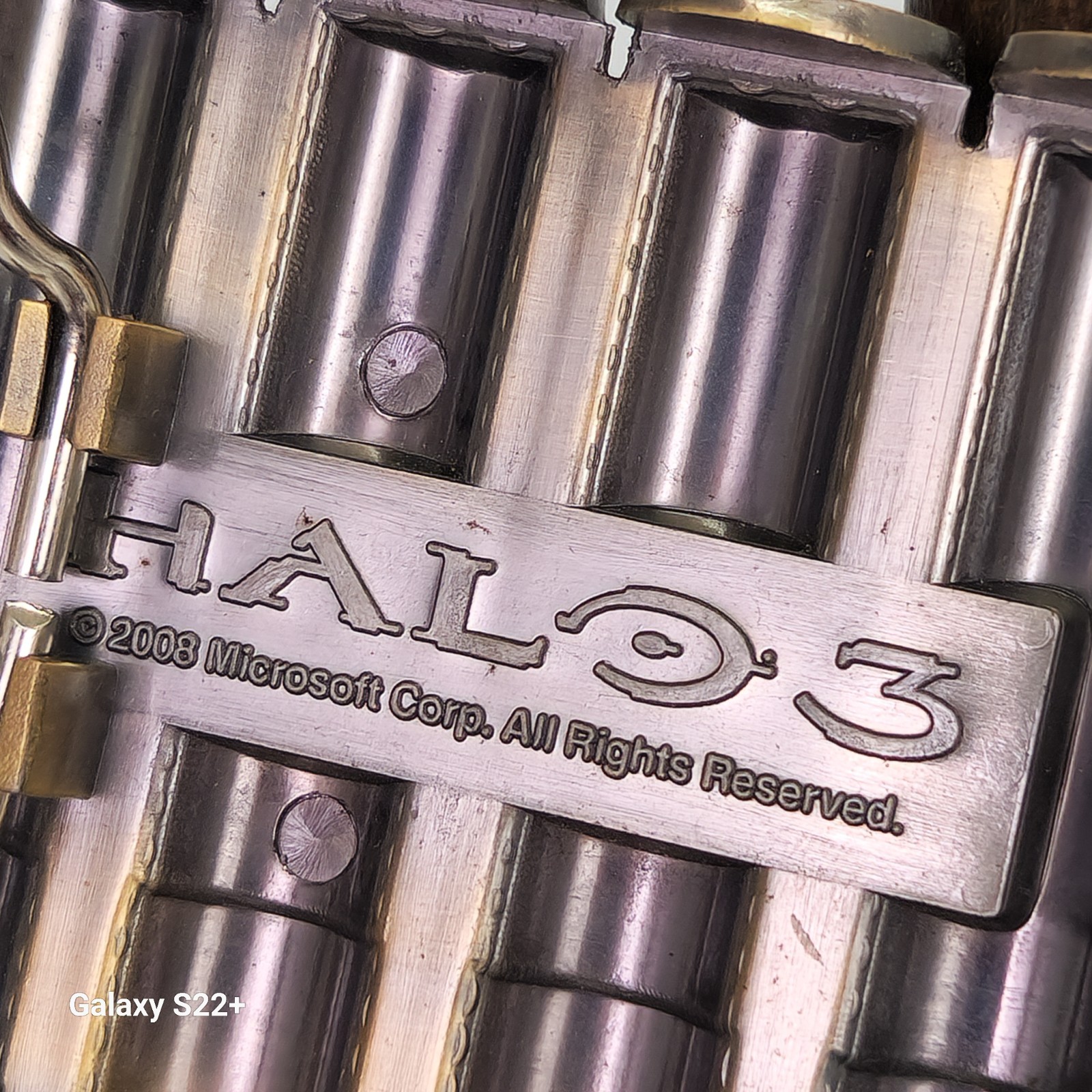 HALO 3 Master Chief 8GA MAG Shotgun Shell Design Belt Buckle Ammo 2008 Microsoft