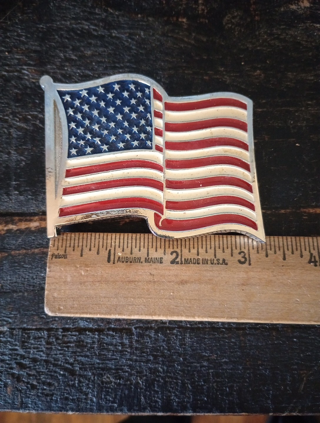 USA United States Of America Flag Belt Buckle Metal Painted Enamal USA PATRIOTIC