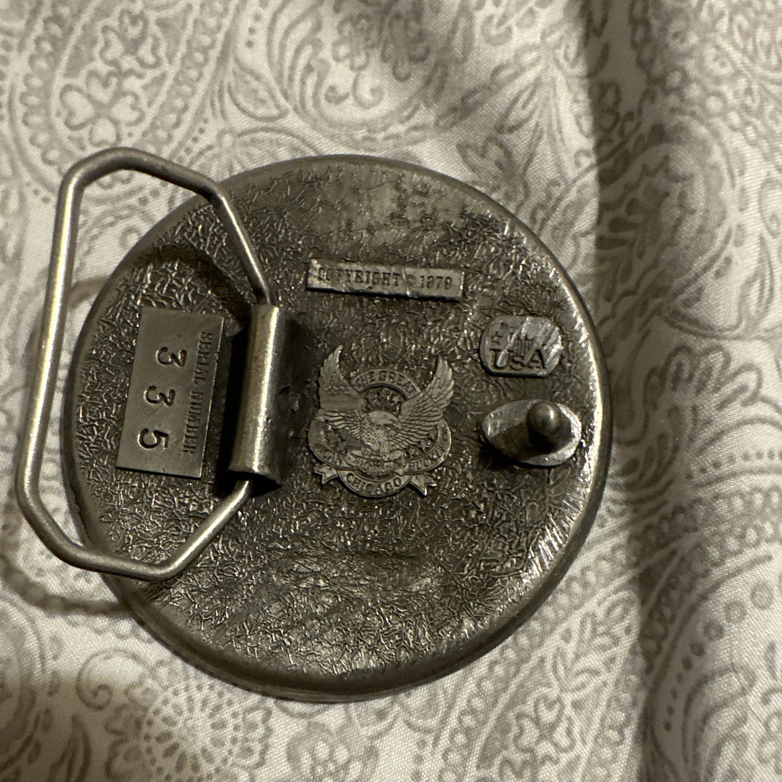 Great American Buckle Co. Silver Buffalo Plate Belt Buckle 1.5in MPN 335 Vintage