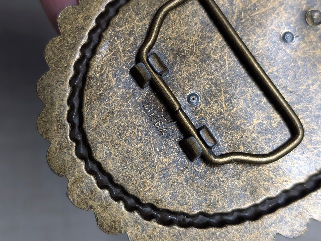 vintage RHINESTONE belt buckle STUDDED leather BRASS western cowboy