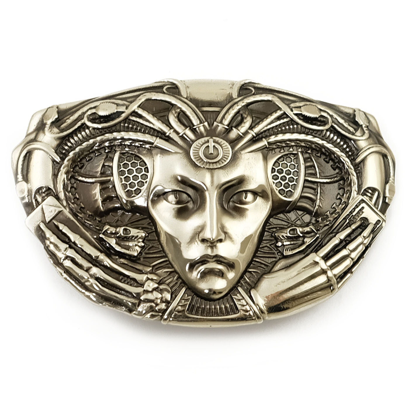 Medusa Gorgon 2.0 german silver belt buckle, German silver Medusa belt buckle