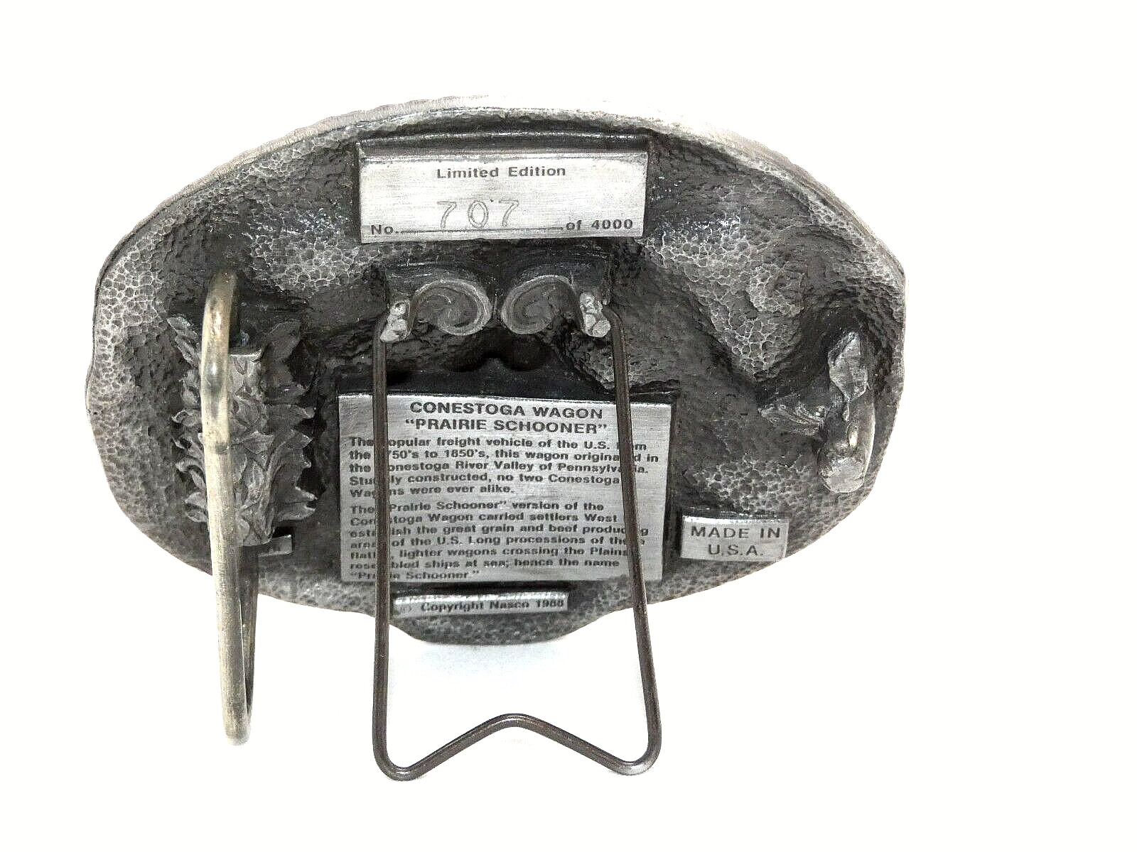 Hasco Conestoga Wagon Growing America Belt Buckle 707 of 4000 1988 Vintage USA