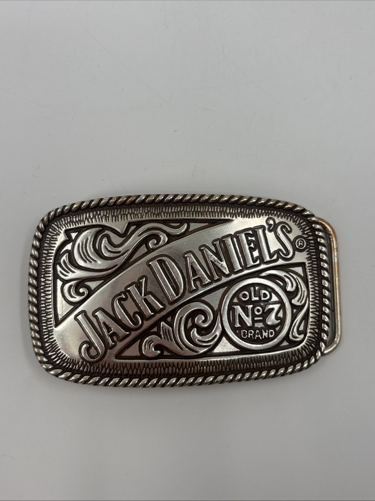 Jack Daniels Silver Pewter Old No.7 Western Cowboy Belt Buckle