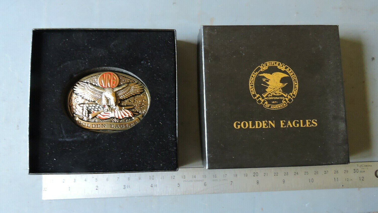 VTG LIMITED EDITION NRA National Rifle Association Golden Eagles Belt Buckle