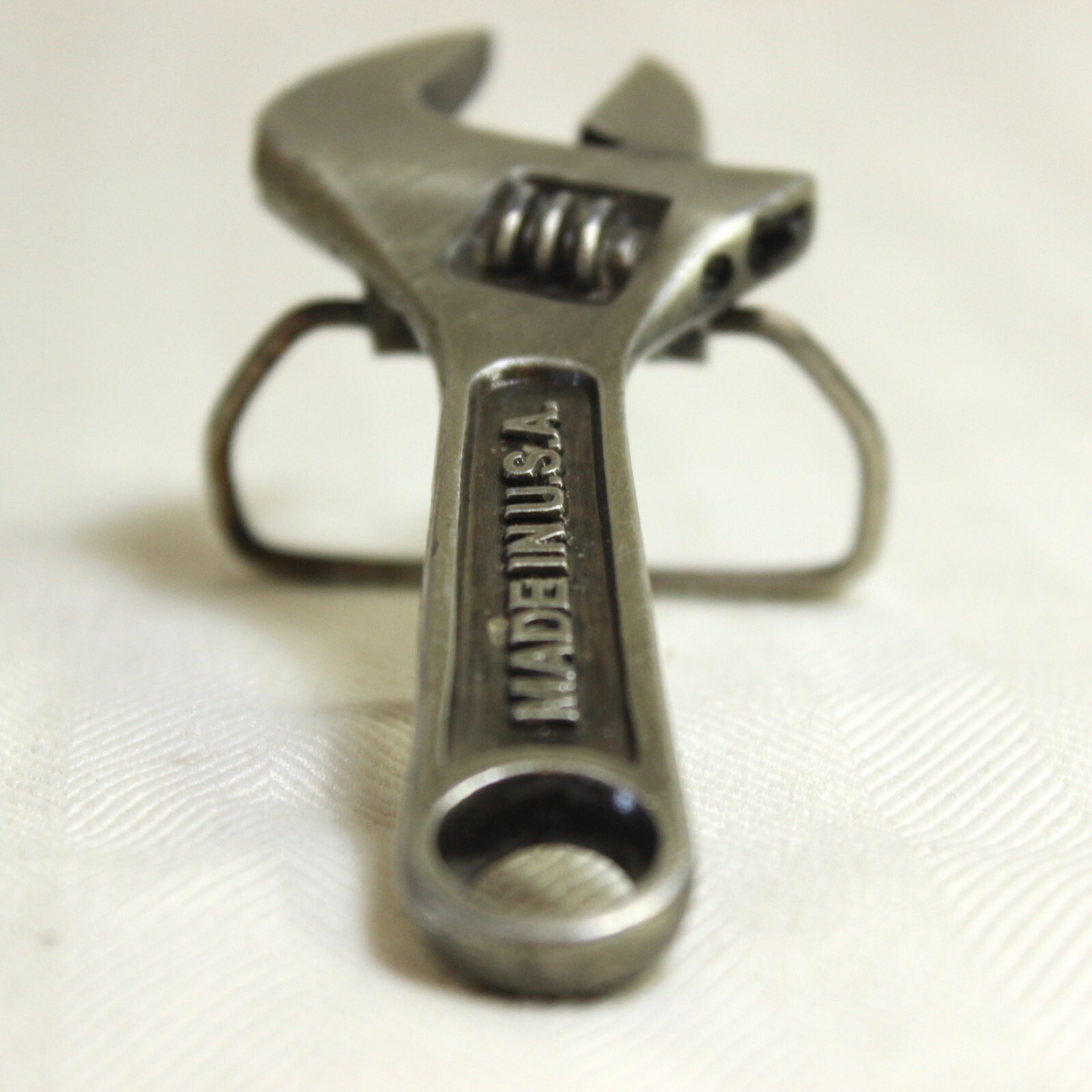 VTG 1979 Bergamot Brass Works Metal Belt Buckle Crescent Wrench Made USA D 12