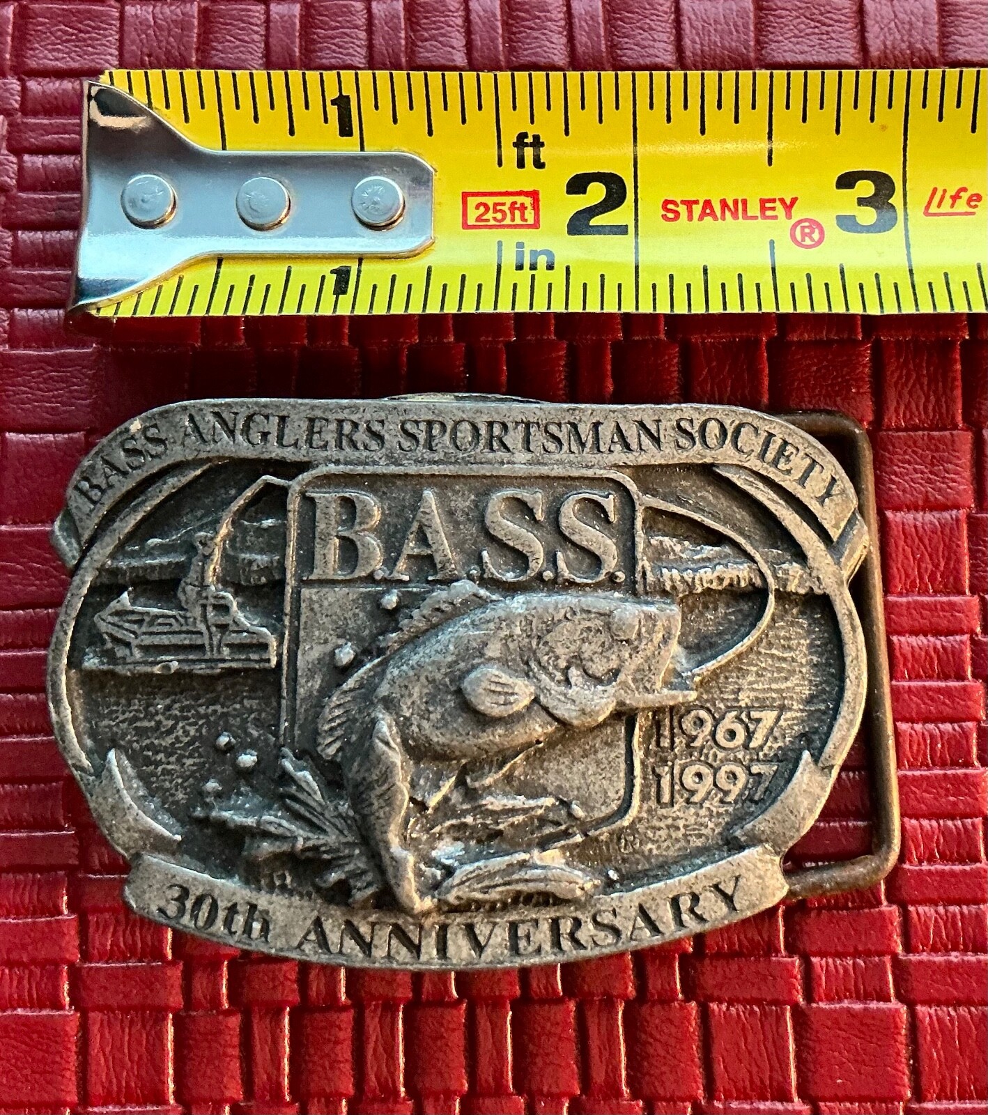 Bass Anglers Sportsman Society Belt Buckle 30th Anniversary Made In Canada