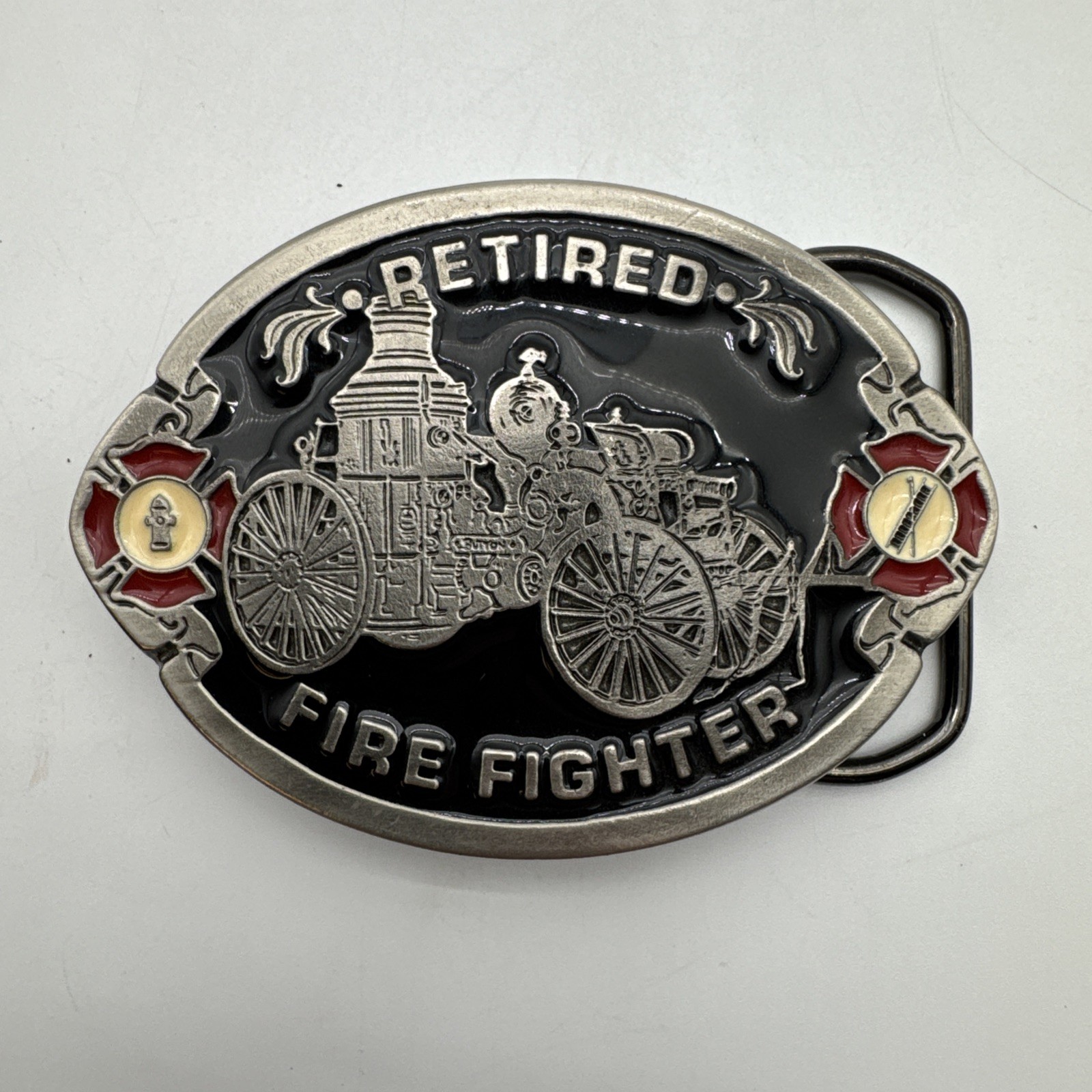 Retired Fire Fighter American Hero Enamel Metal Belt Buckle 2401