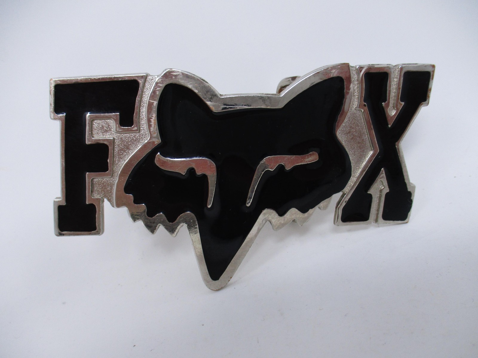 Fox Racing Belt Buckle Mens Black Logo Metal Western 1.5 In Belt Shiny