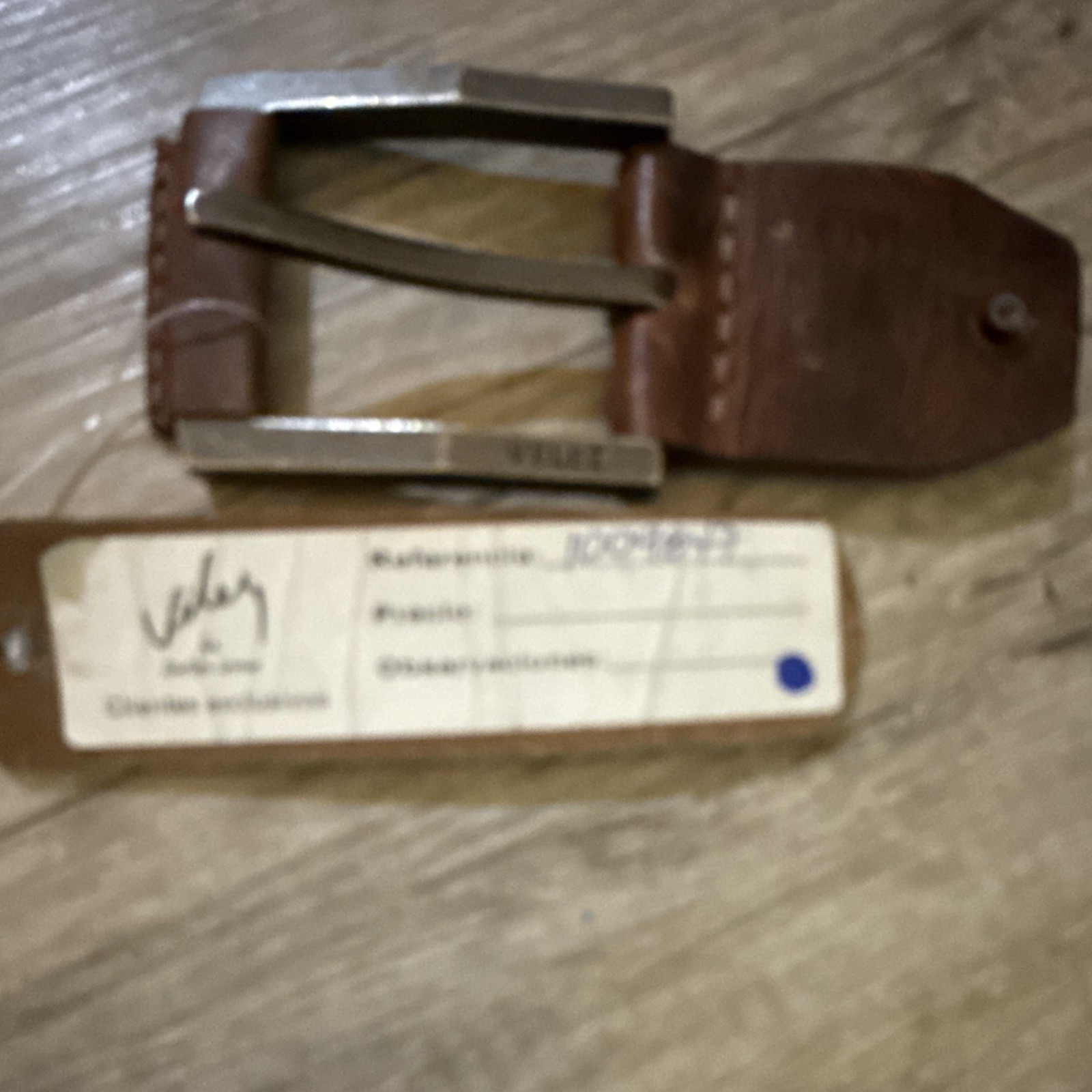 Velez Men&rsquo;s Brown Leather & Silver Metal Frame Belt Buckle 1.5in 1009847
