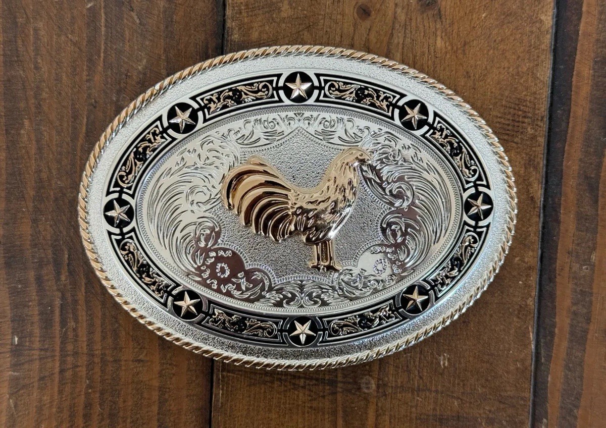 Mexican Rooster Chicken Charro Cowboy Belt Buckle Hebilla Vaquera Made In Mexico