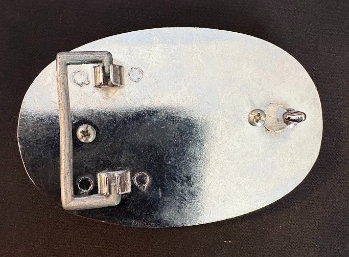 Vintage Metal Belt Buckle with Silver Dollar 1976
