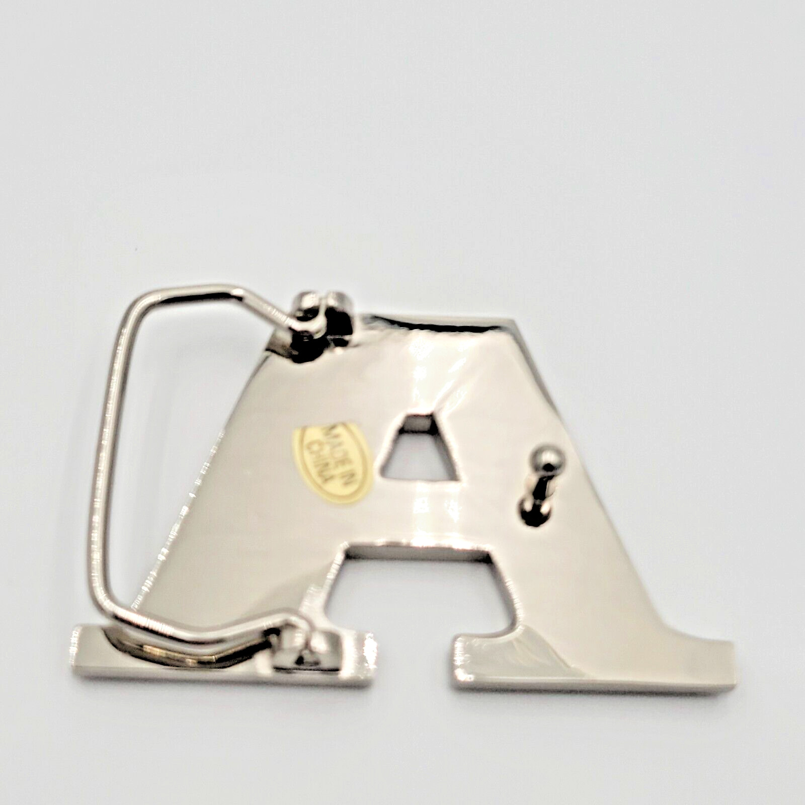 A Initial Brushed Chrome Belt Buckle 3&Prime; x 2&Prime; Up To 1 1/4&Prime; Belt