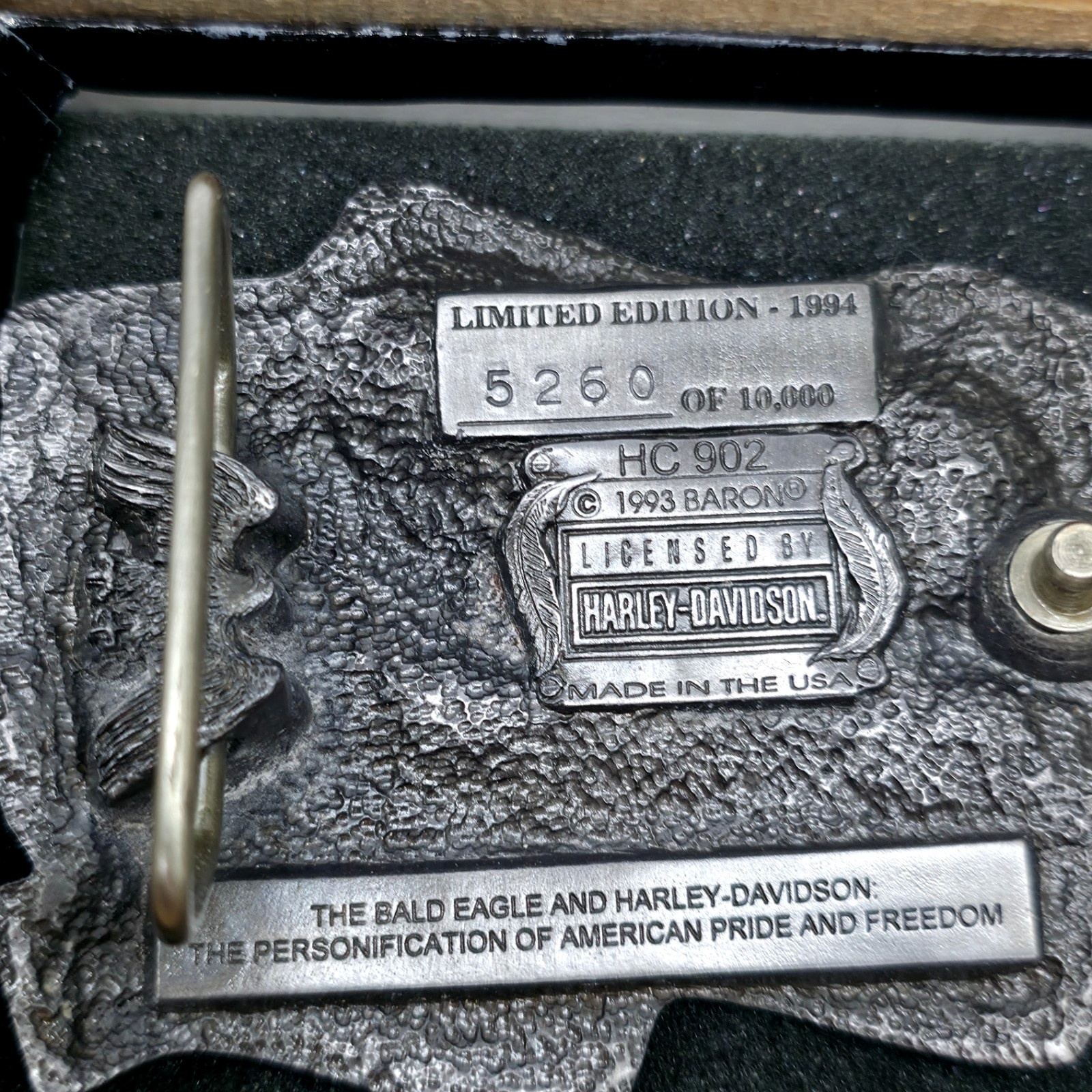 Harley-Davidson 1994 Pewter Commemorative Eagle Buckle Set by Baron