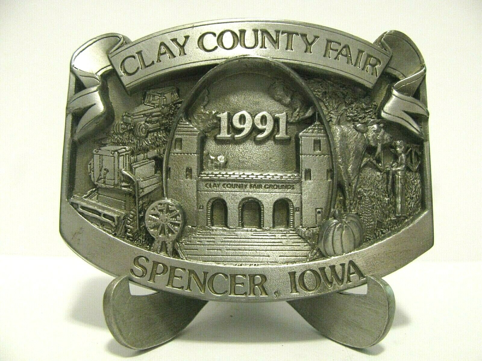 Clay County Fair Spencer Iowa Tractor Combine 1991 Belt Buckle Limit Ed 130/300
