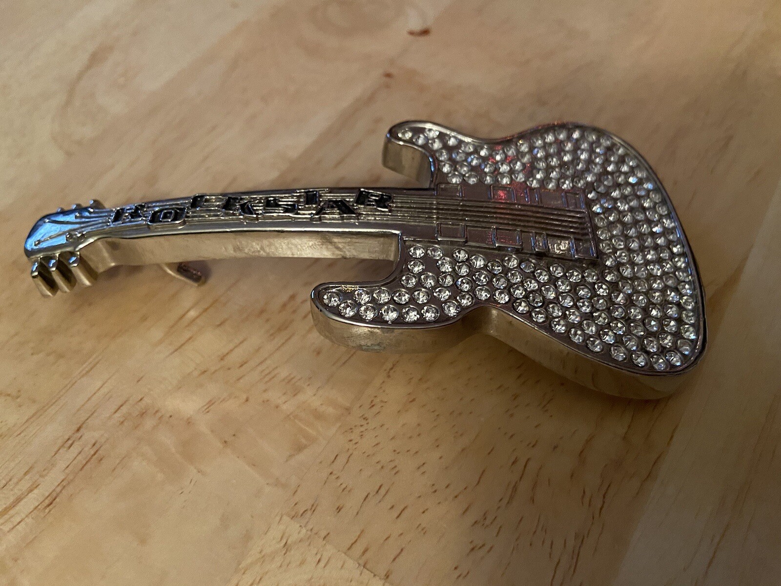Rockstar Belt Buckle silver toned metal rhinestones Serial Number