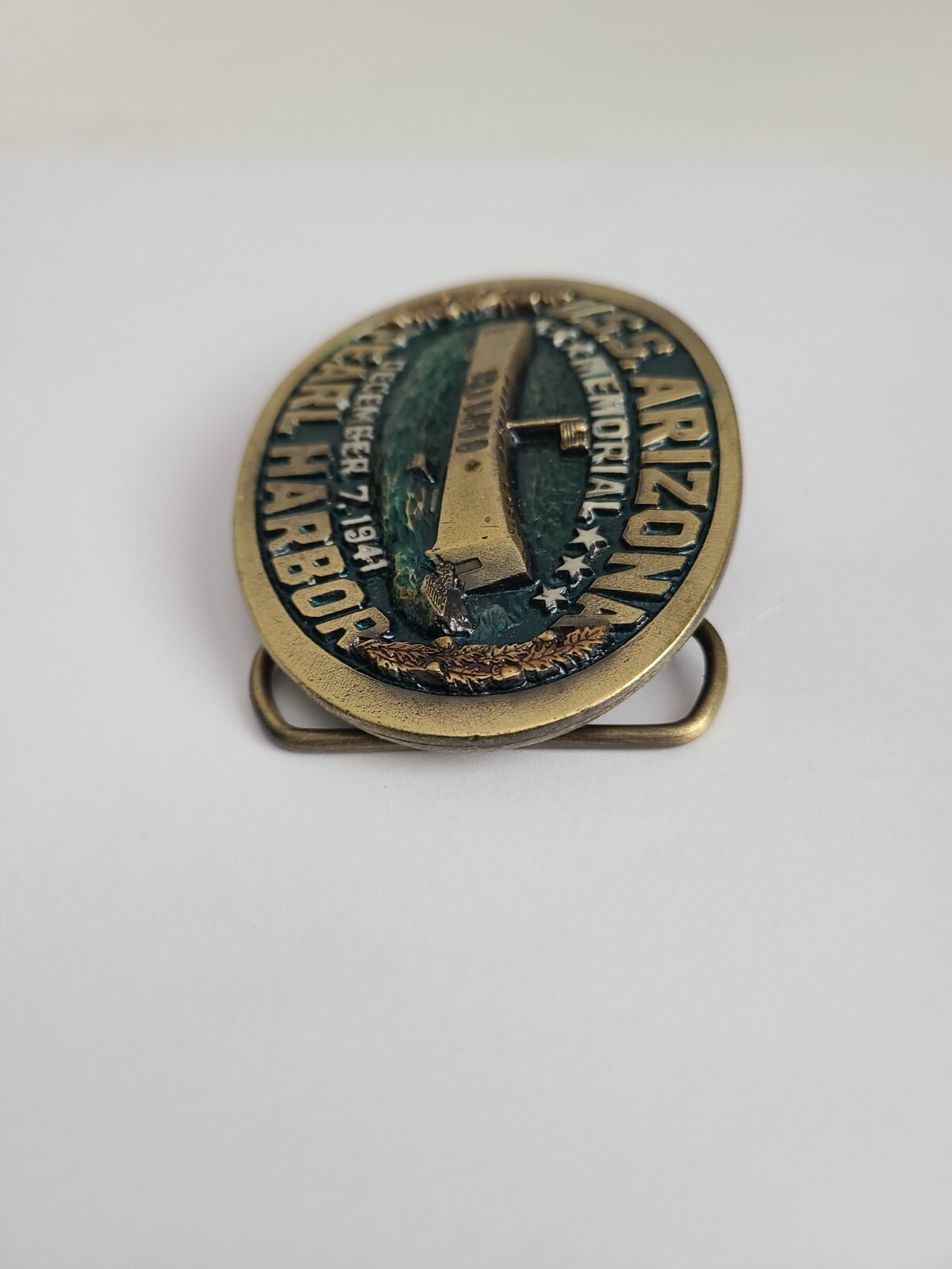 Vtg Belt Buckle Pearl Harbor USS Arizona 12-7-1941 Lim. Edition Rare 1983