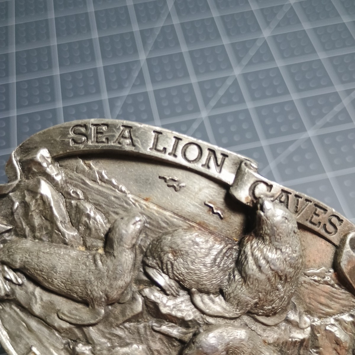 Buckle: Sea Lion Caves. Florence, Oregon Commemorative Pewter