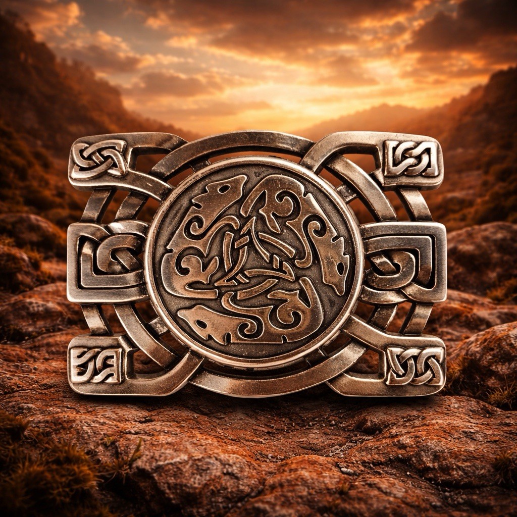 Authentic Celtic belt buckle made in France from high-quality Zamak alloy.