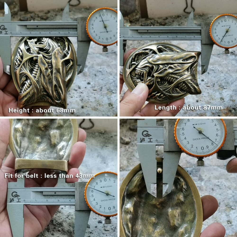Brass Good Details Handmade AVP Alien Belt Buckle Punk DIY Accessory TA301D