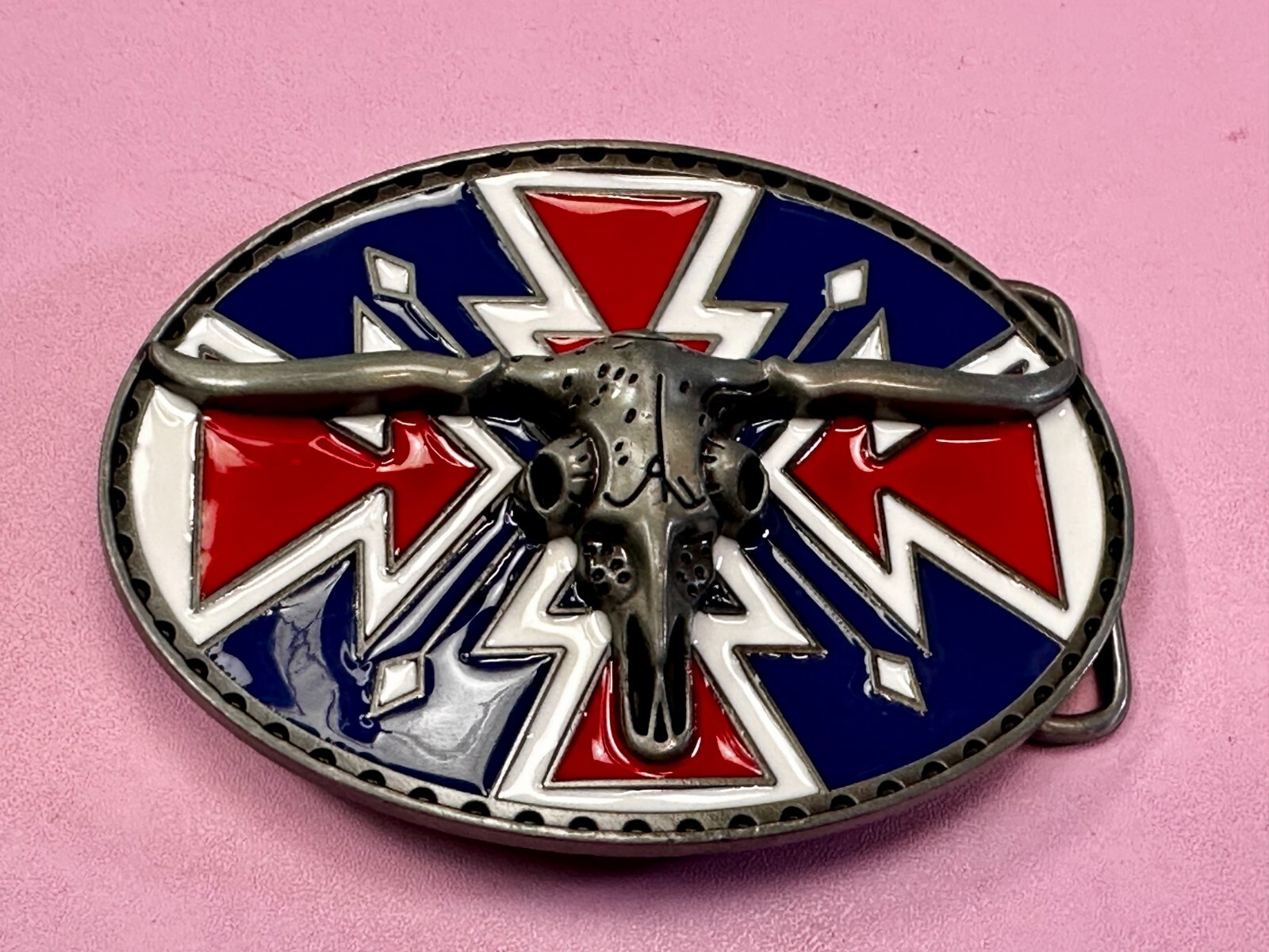 Longhorn Steer Bull Skull Southwestern Native American Vibe Belt Buckle