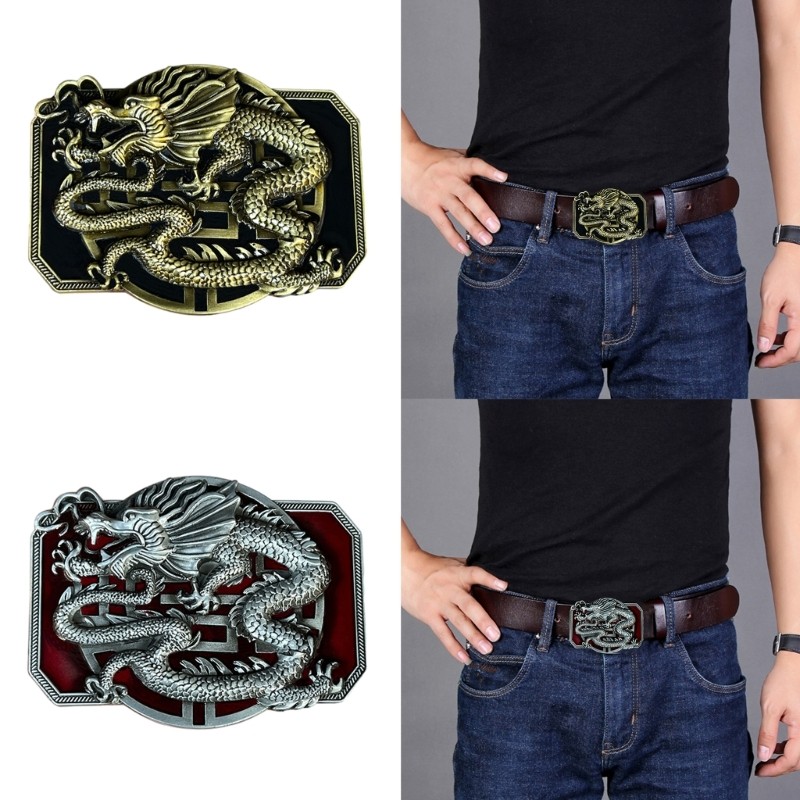 Relief Dragon Pattern Belt Buckle Alloy DIY Belt Buckle Replacement Supplies