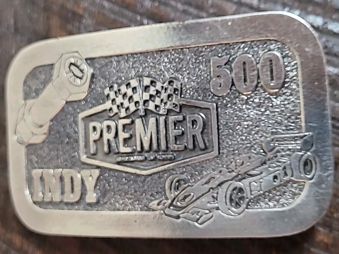 Vintage Indy 500 Belt Buckle By Premier Industrial Corporation