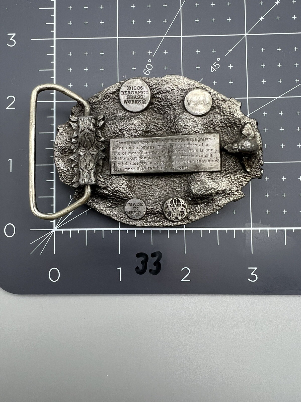 I Am Proud To Be An American Fire Fighter 1988 Belt Buckle (33)