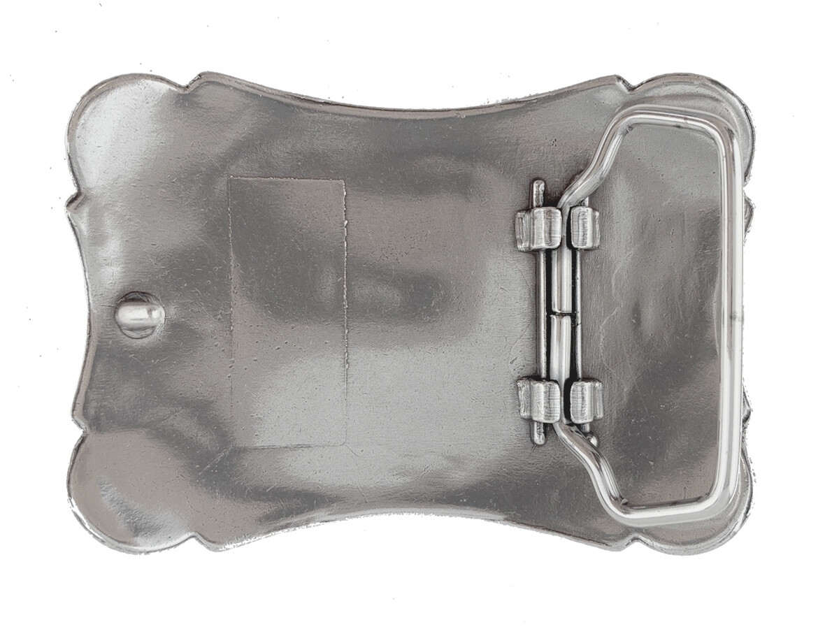 Southwestern Floral Design Sterling Silver Plated Decorative Cowboy Belt Buckle