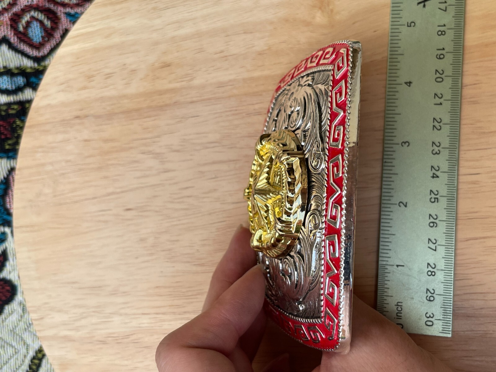 Western Buckle Gold Silver Red Texas Star Cowboy 2 » Hebilla Vaquero Estrella