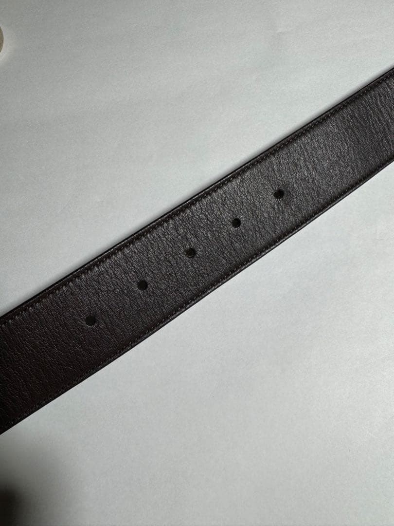 GUCCI Pre-Owned Gg Marmont Leather Belt Silver Dark Brown