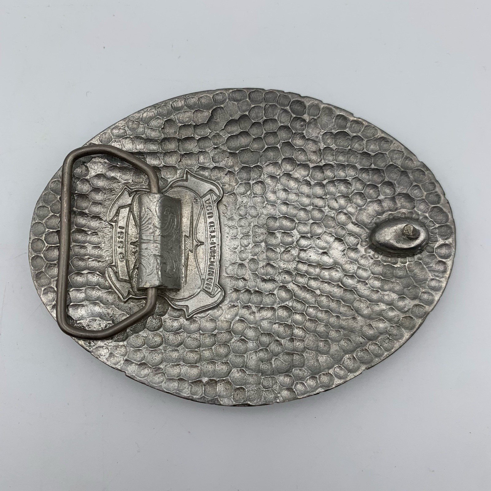 VTG SSI Handcrafted Metal Belt Buckle Southwest Eagle Rain Cloud Fathers 4&Prime; USA