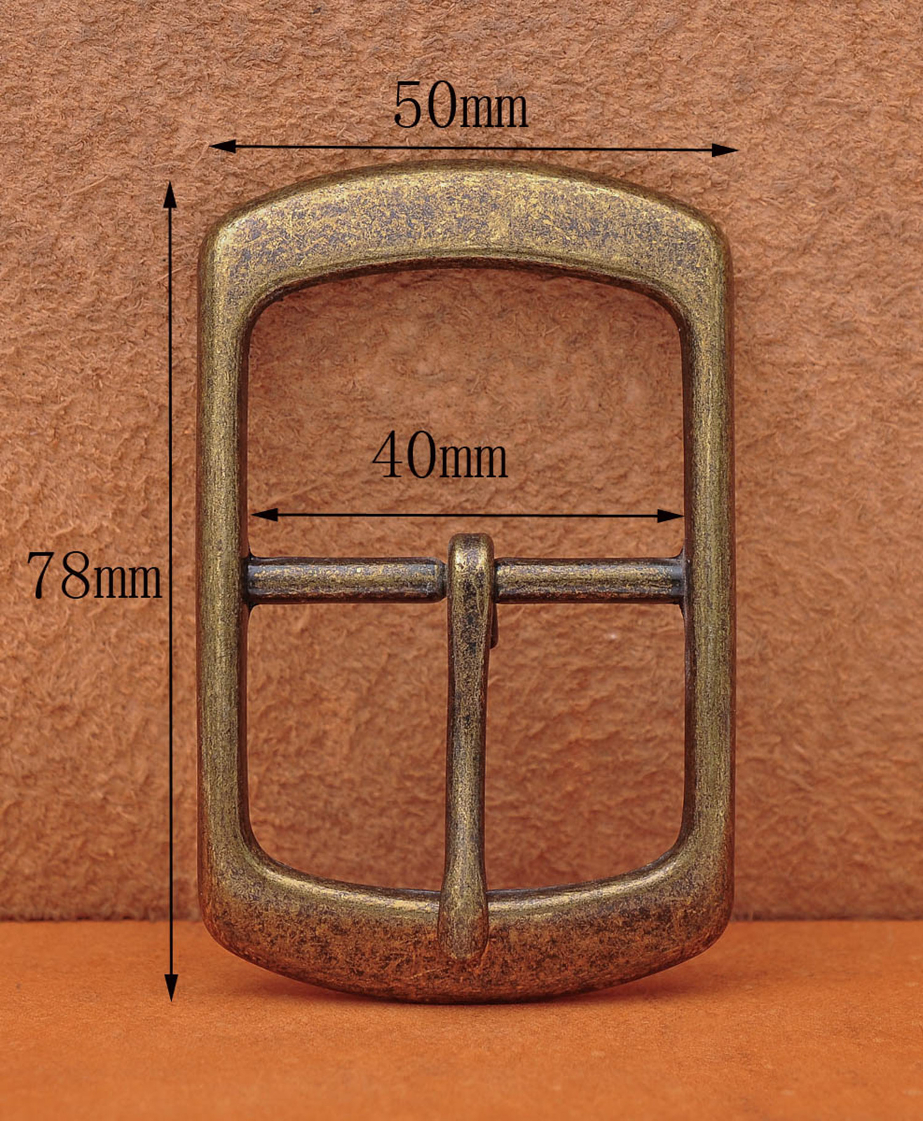 Antique Brass Center Bar Belt Buckle for Leather Belt Replacement Fit 40mm Strap
