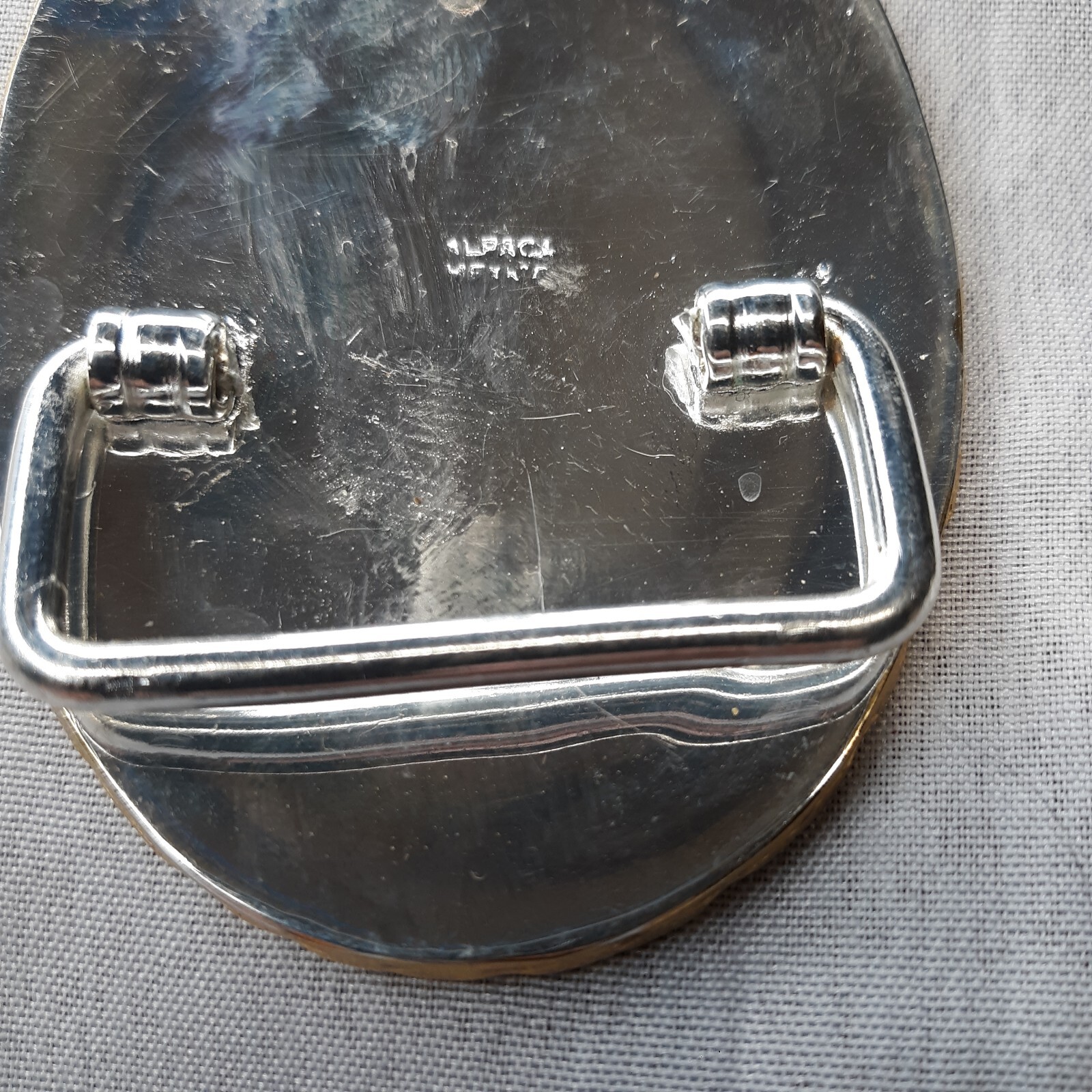 1 Mexican Alpaca Silver Brass Metal Western Belt Buckle