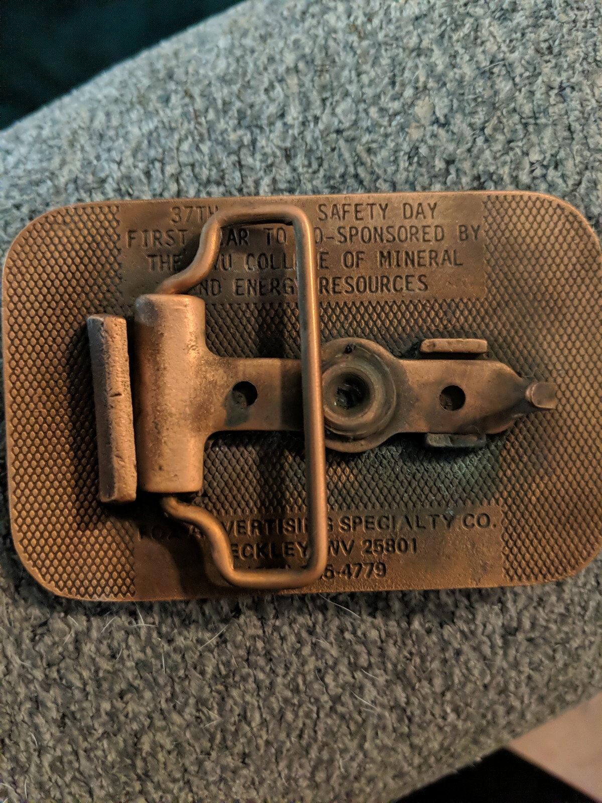 Vintage Morgantown Mine Rescue First Aid Contest belt buckle, new 1987