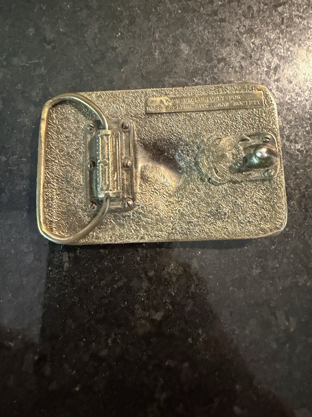 Vintage 1988 Bass Anglers Sportsman Society Brass Belt Buckle. USA