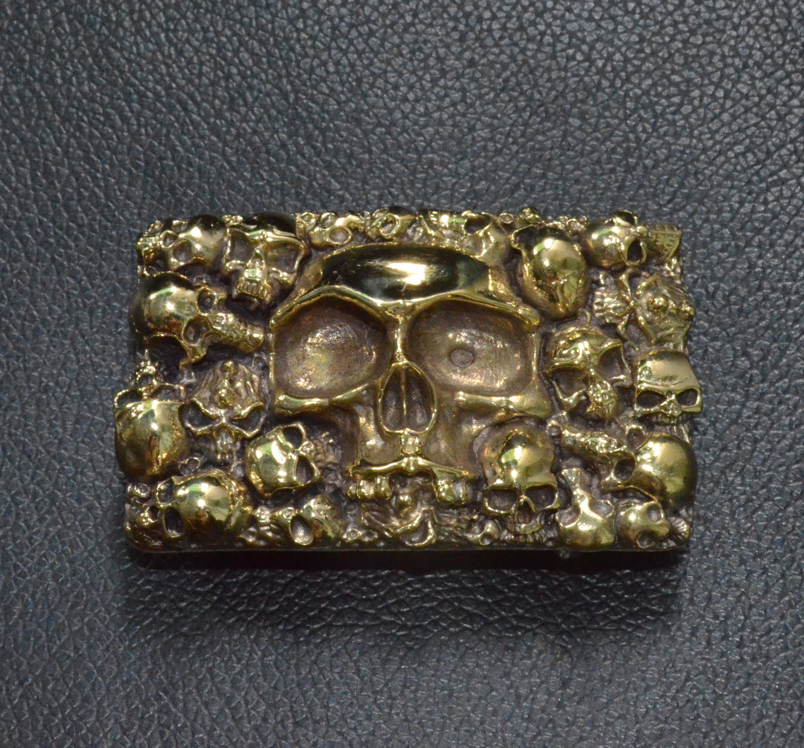 Handmade, Solid Brass Casting Human Skull Square Belt Buckle Punk Personal Gift