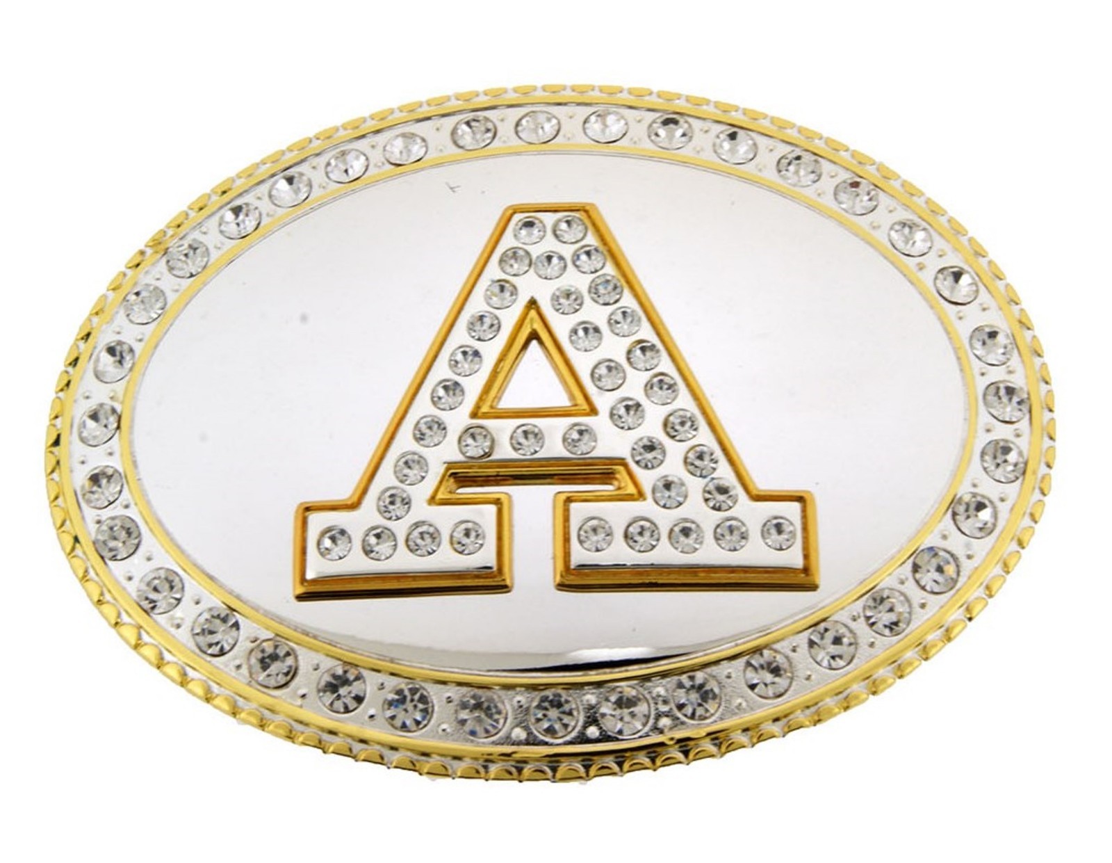 Western Initial Belt Buckle New Men Women A-Z Letter Cowboy Cowgirl Bling Gold