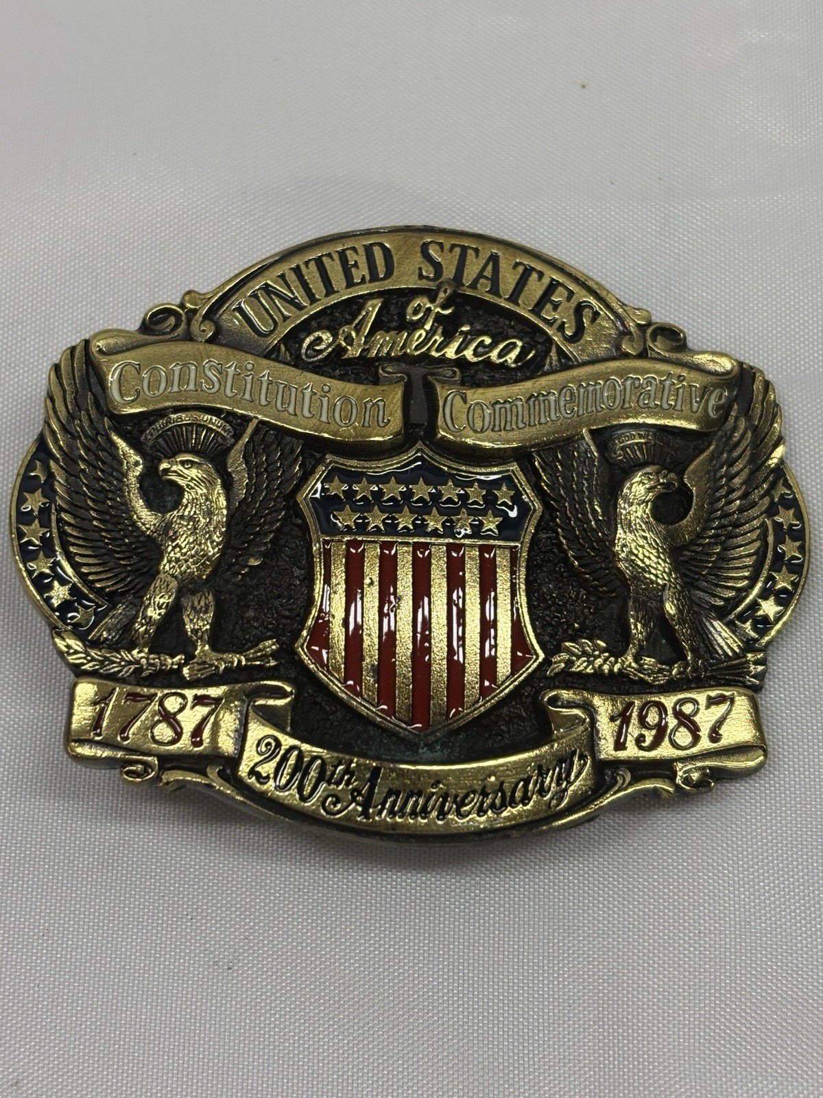 Great American Buckle Co Constitution 200th Anniv Limited Belt Buckle 1.5&Prime;