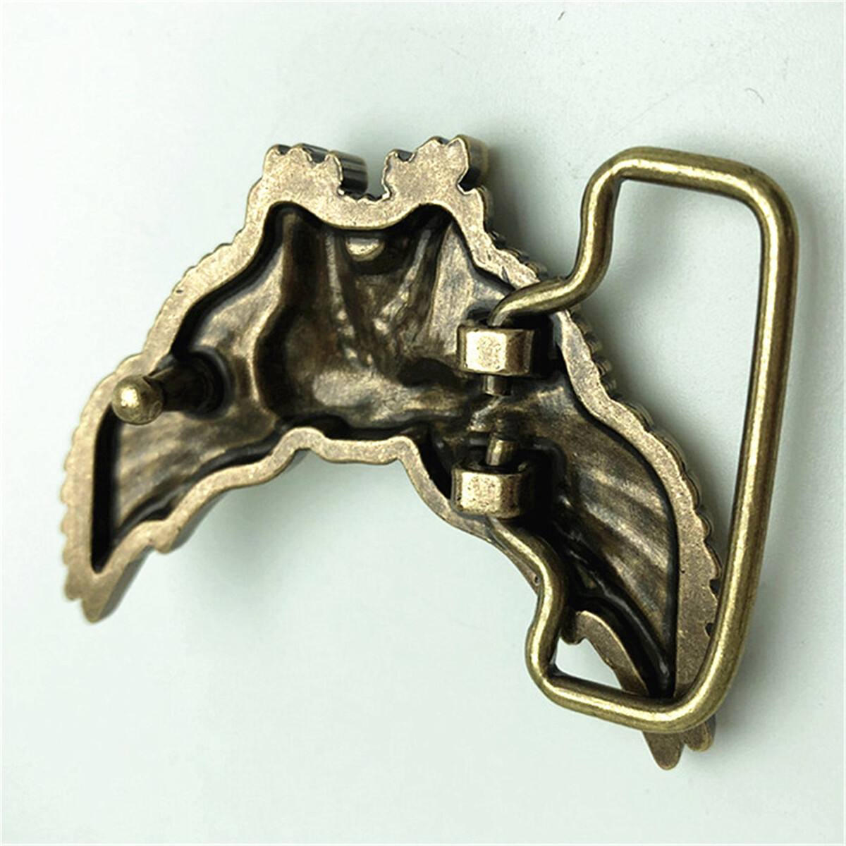 Flying Eagle Solid Brass Mens Belt Buckle Western Cowboy Vintage Antique