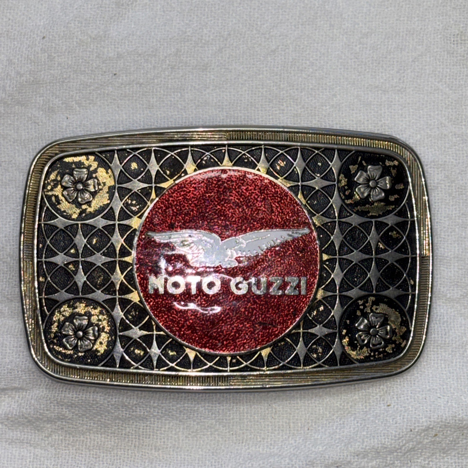MOTO GUZZI MOTORCYCLE BELT BUCKLE-Vintage