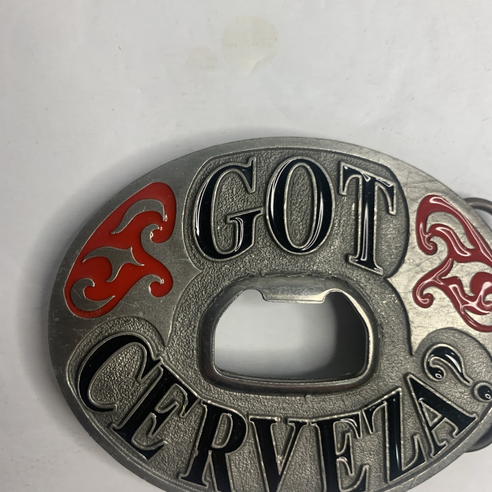 Got Verbena? Beer Bottle Opener Oval Western Metal Novelty Belt Buckle 2004 USA