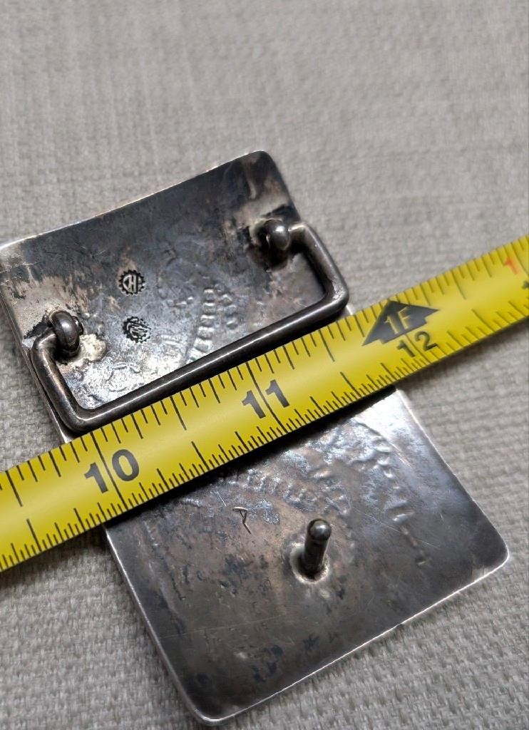 vintage HOPI belt buckle NATIVE AMERICAN INDIAN zuni MCBRIDE sterling silver
