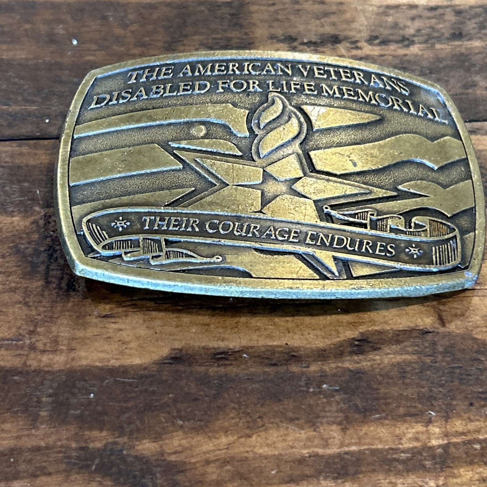 Disabled American Veterans Belt Buckle DAV Military Vet Stars Stripes Patriotic