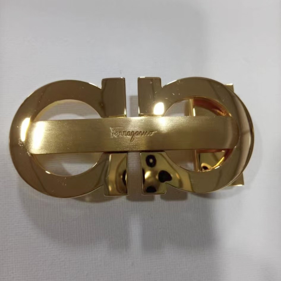 Men&rsquo;s Ferragamo Double Gancini Copper Belt Buckle Gold fits 3.4cm wide Belts