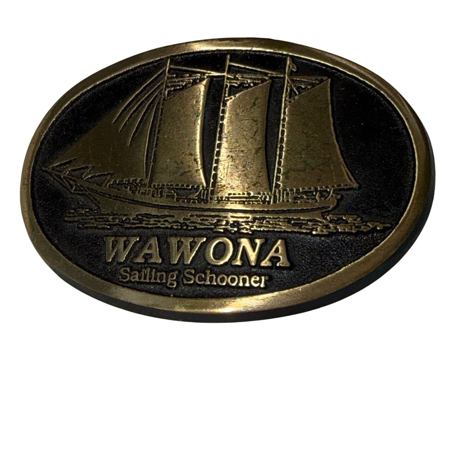 Vtg Wawona Sailing Schooner Bronze Belt Buckle Limited Edition 48/1000 Seattle