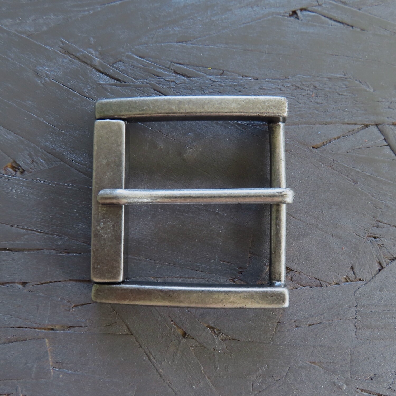 Single Prong Belt Buckle Mens Silver 1.5 Square Roller Replacement Casual Retro