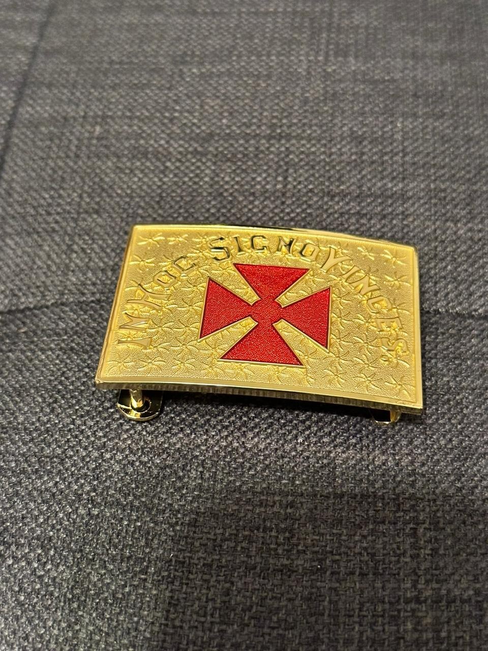 Masonic KNIGHTS TEMPLAR IN HOC SIGNO VINCES Grand Commander Sword Belt Buckle