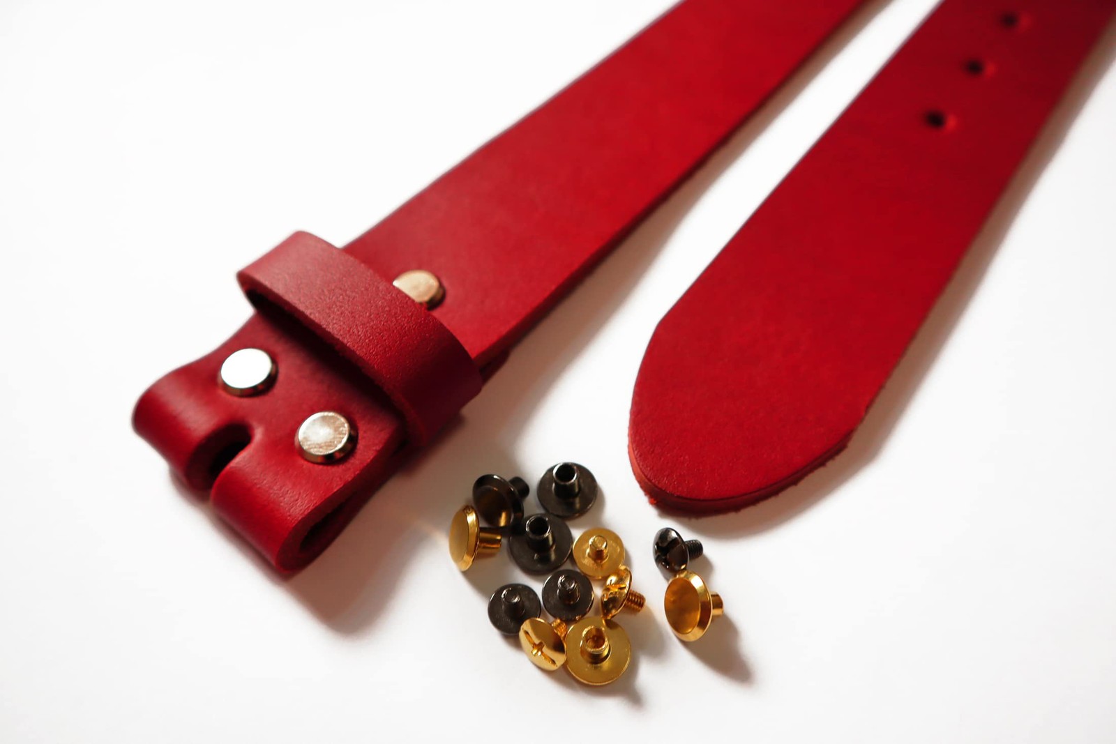 1.5 inch Men&rsquo;s Cowhide Geniune Leather Belt 38mm 40 (Waist 40), Red